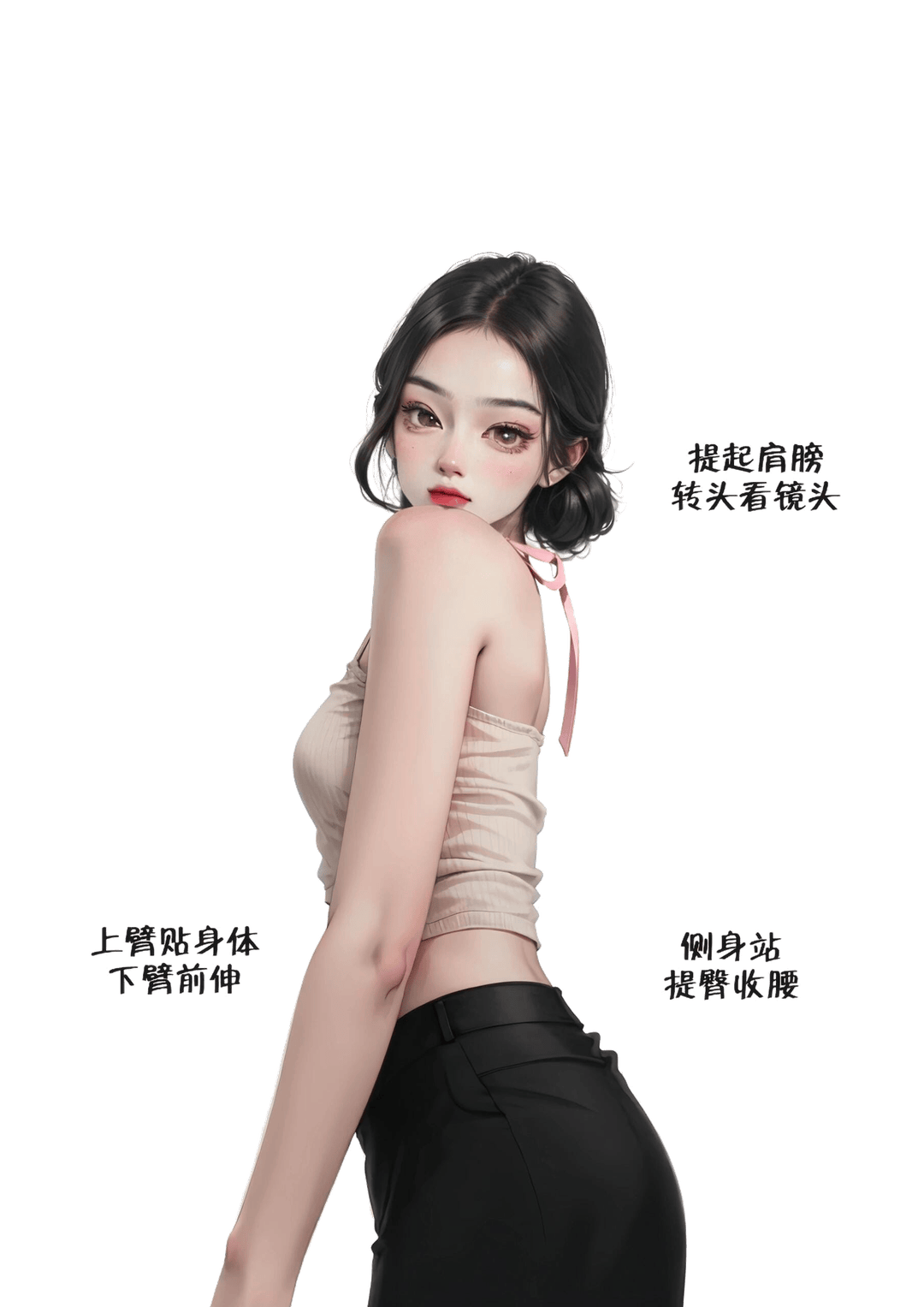 回眸侧身站姿