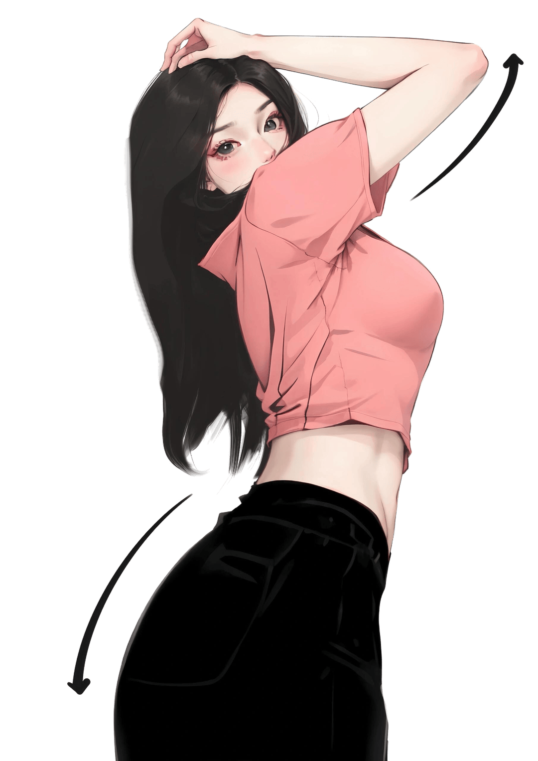 回眸撩发动作
