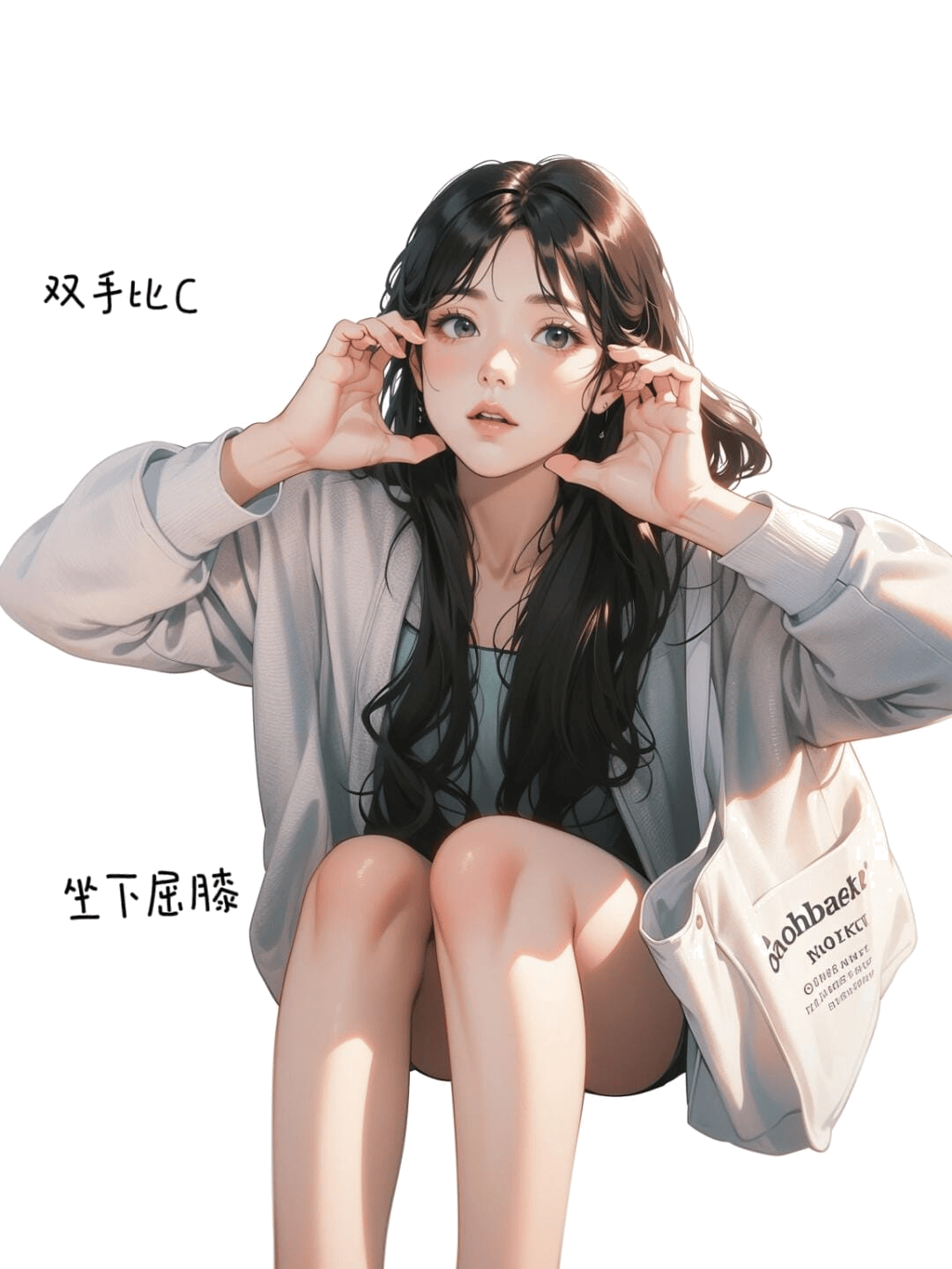 坐下比C手势