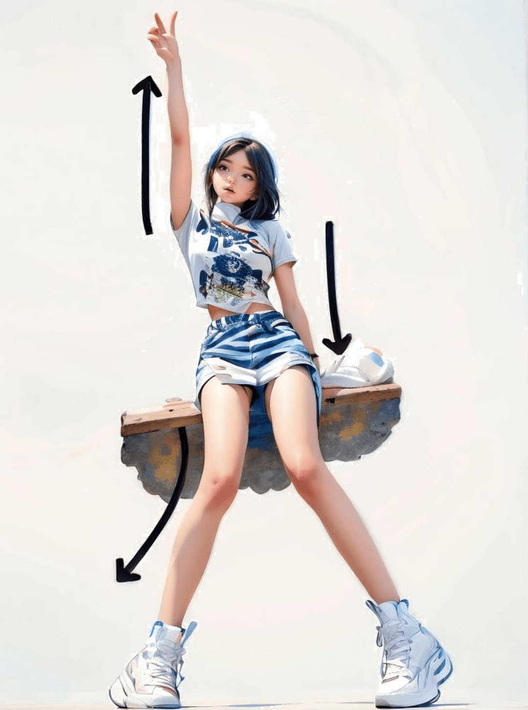 坐姿伸展举手