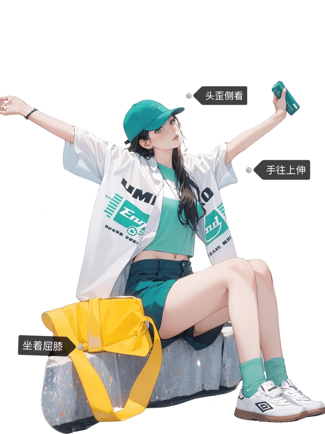 坐姿伸展自拍