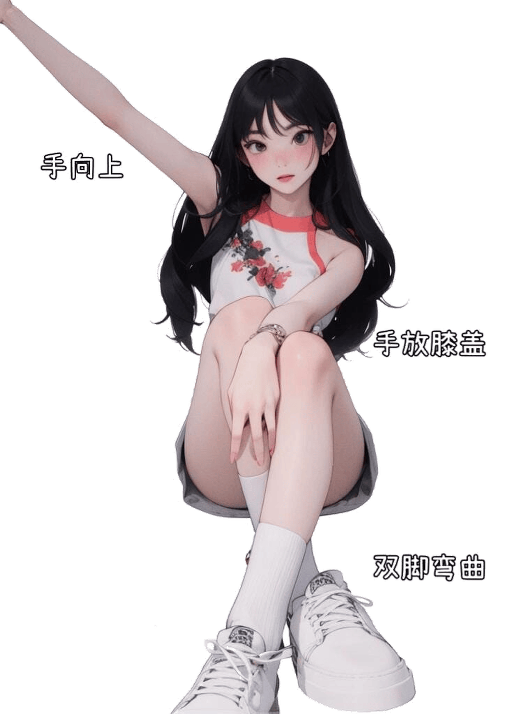 坐姿伸手姿态