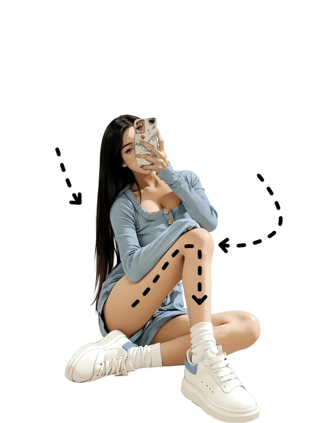 坐姿自拍姿态