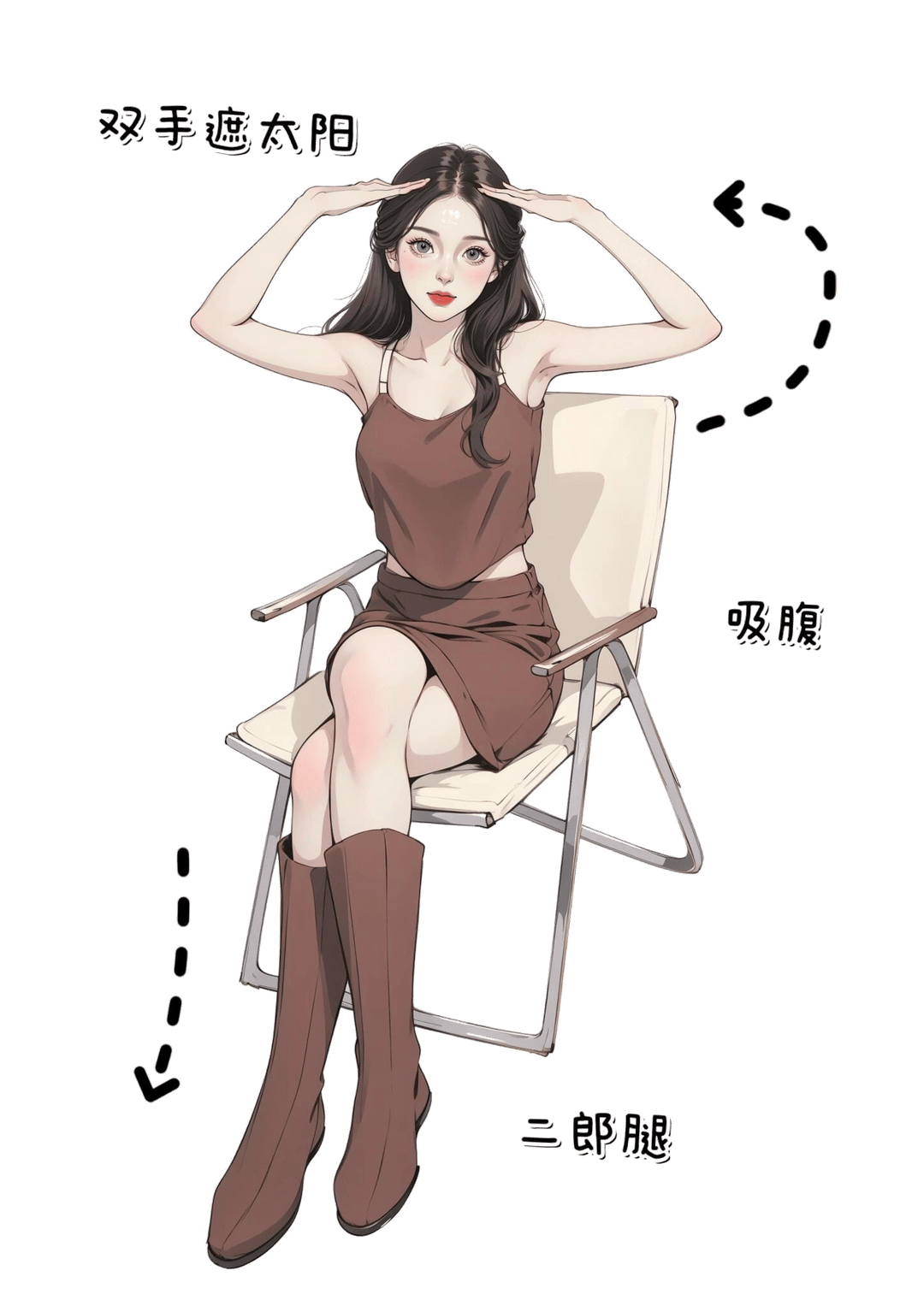 坐姿遮阳吸腹