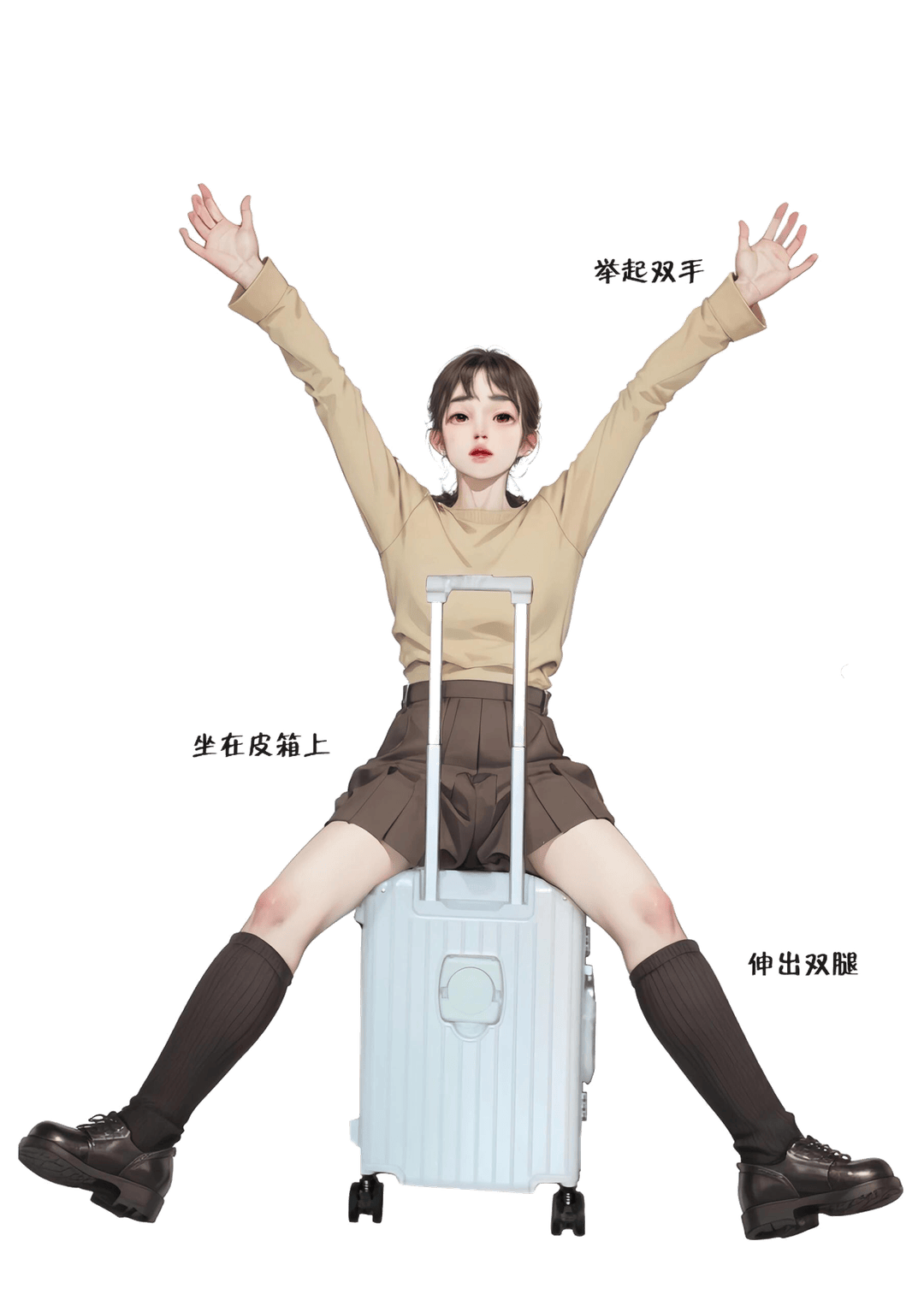 坐箱举手欢呼