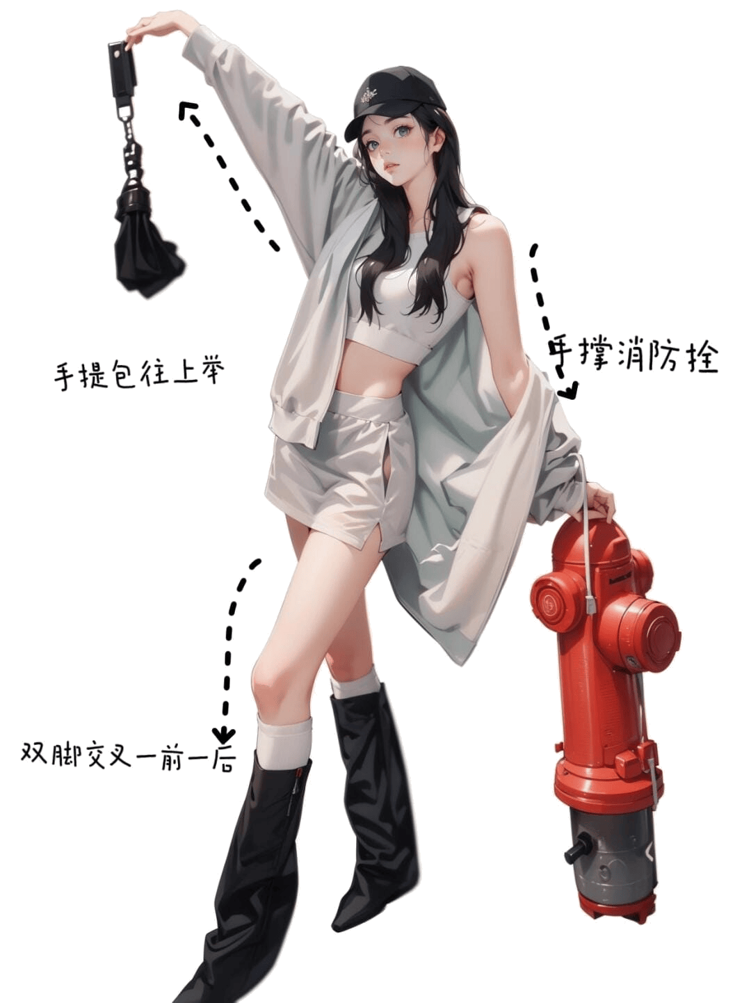 手提包举高摆拍