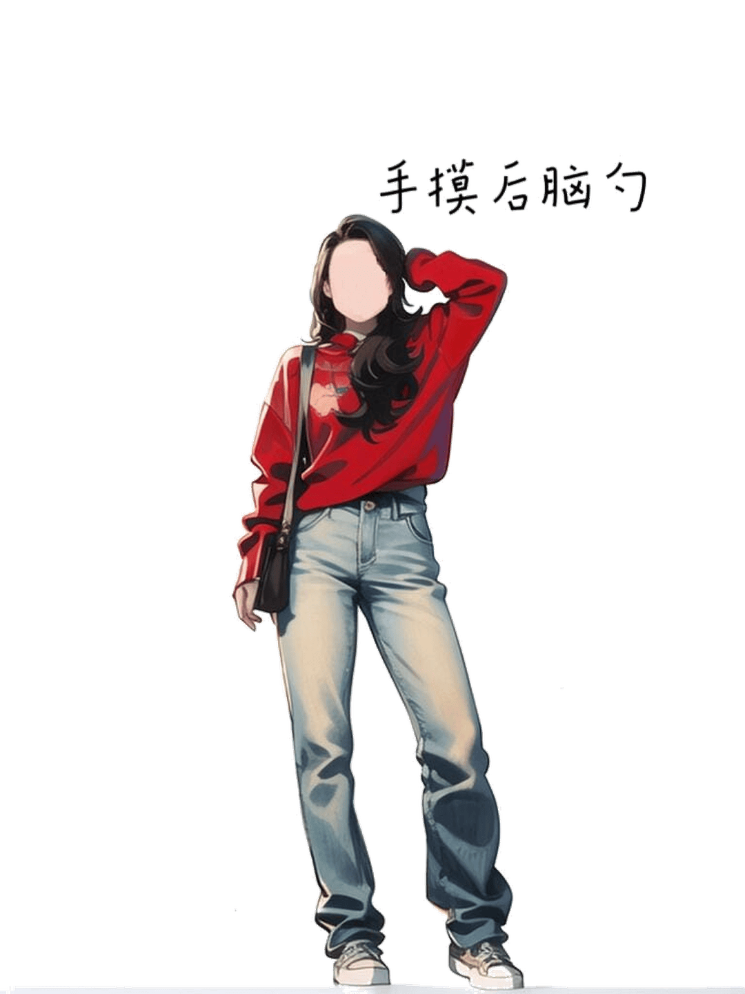 手摸后脑勺