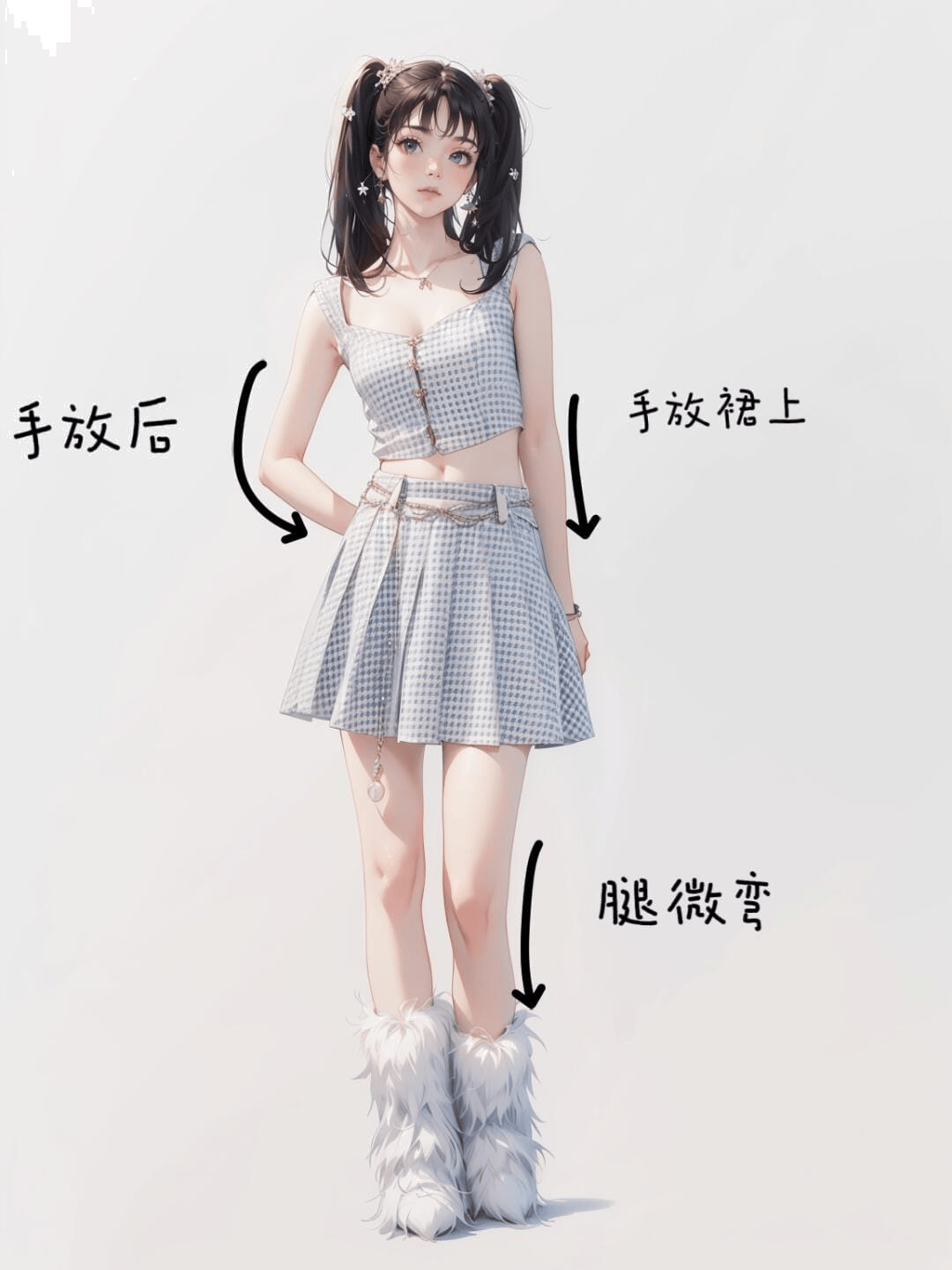 手放裙后
