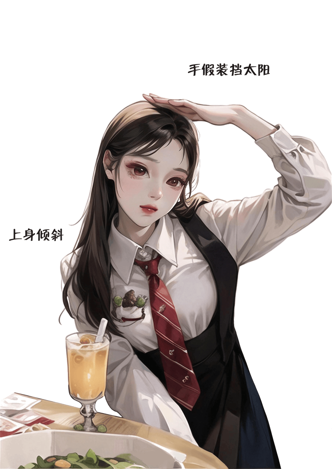 手遮阳光侧身