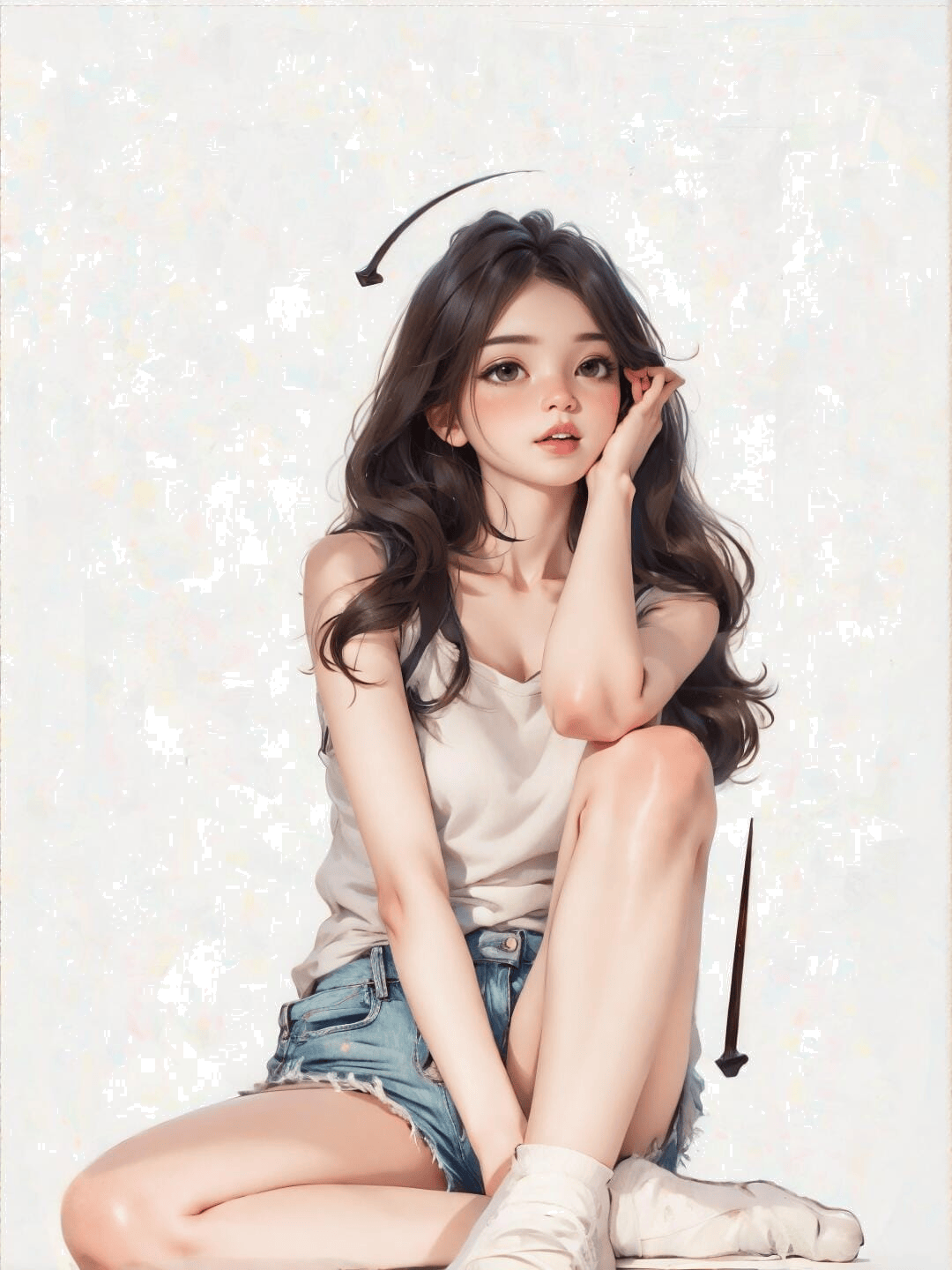托腮沉思坐姿