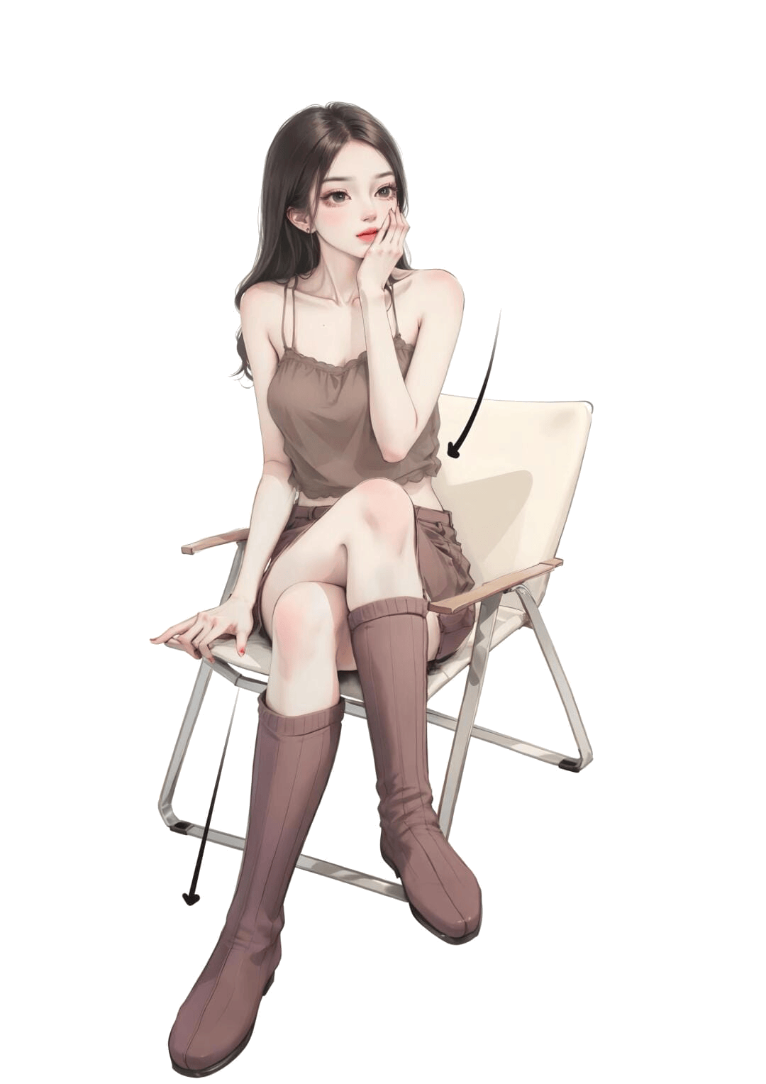 托腮沉思坐姿
