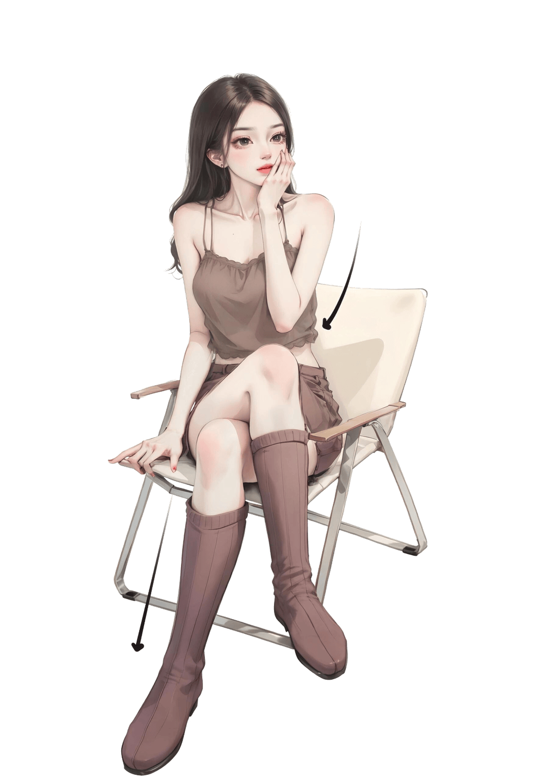 托腮沉思坐姿