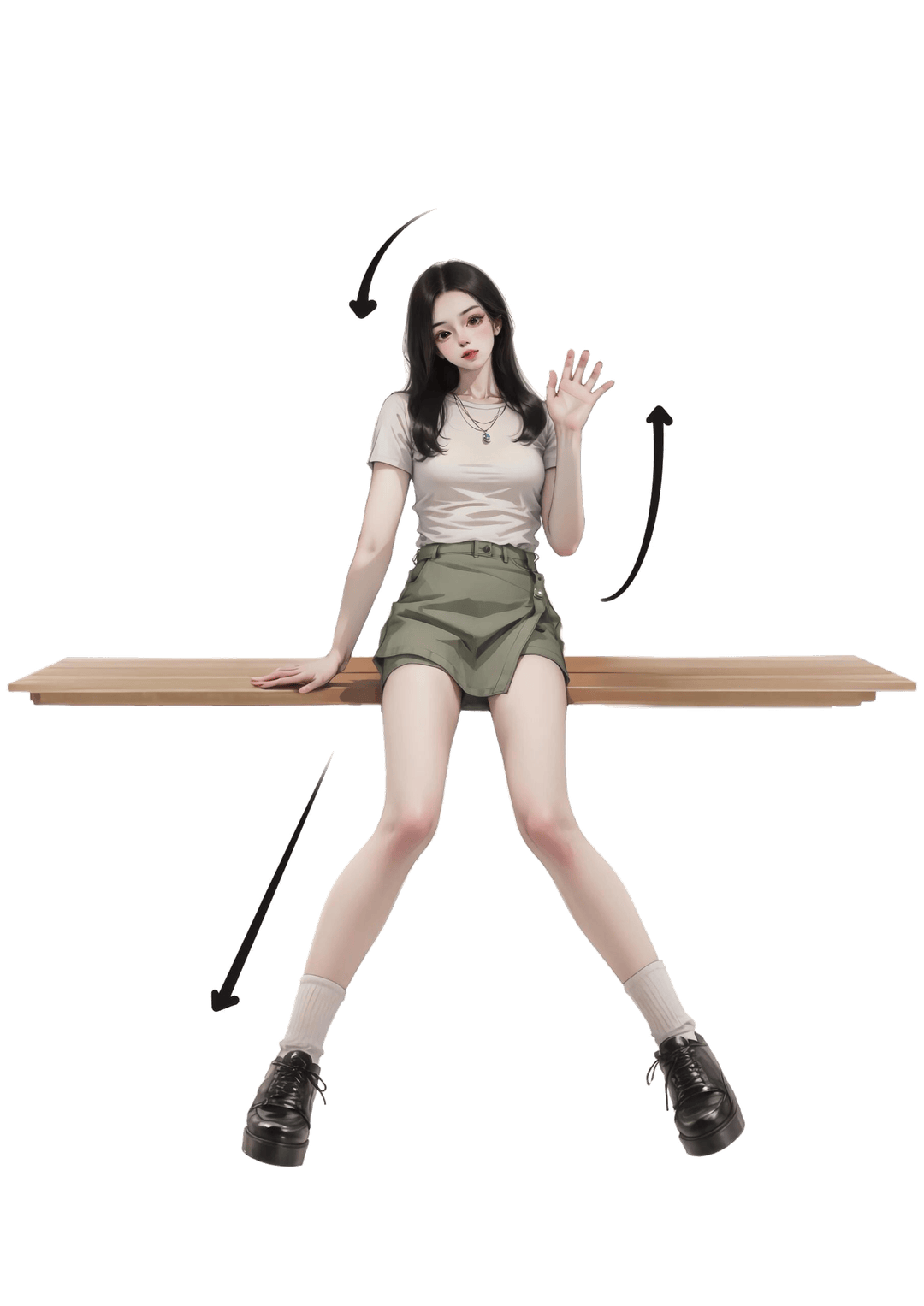 挥手致意坐姿