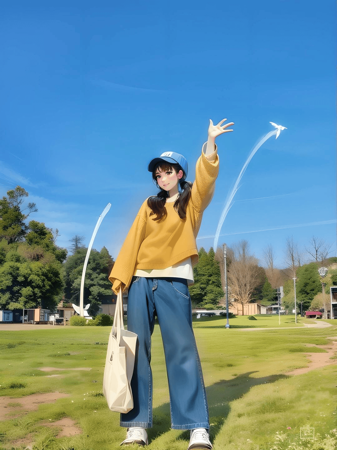 挥手致意姿态