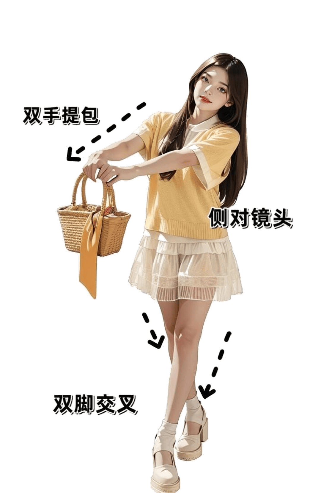 提包交叉站姿