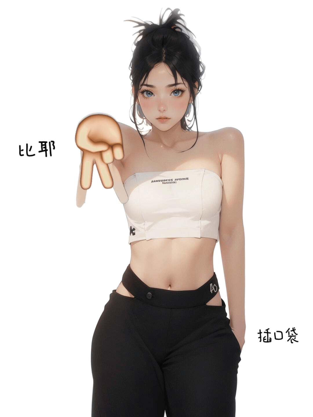 插兜比耶站姿