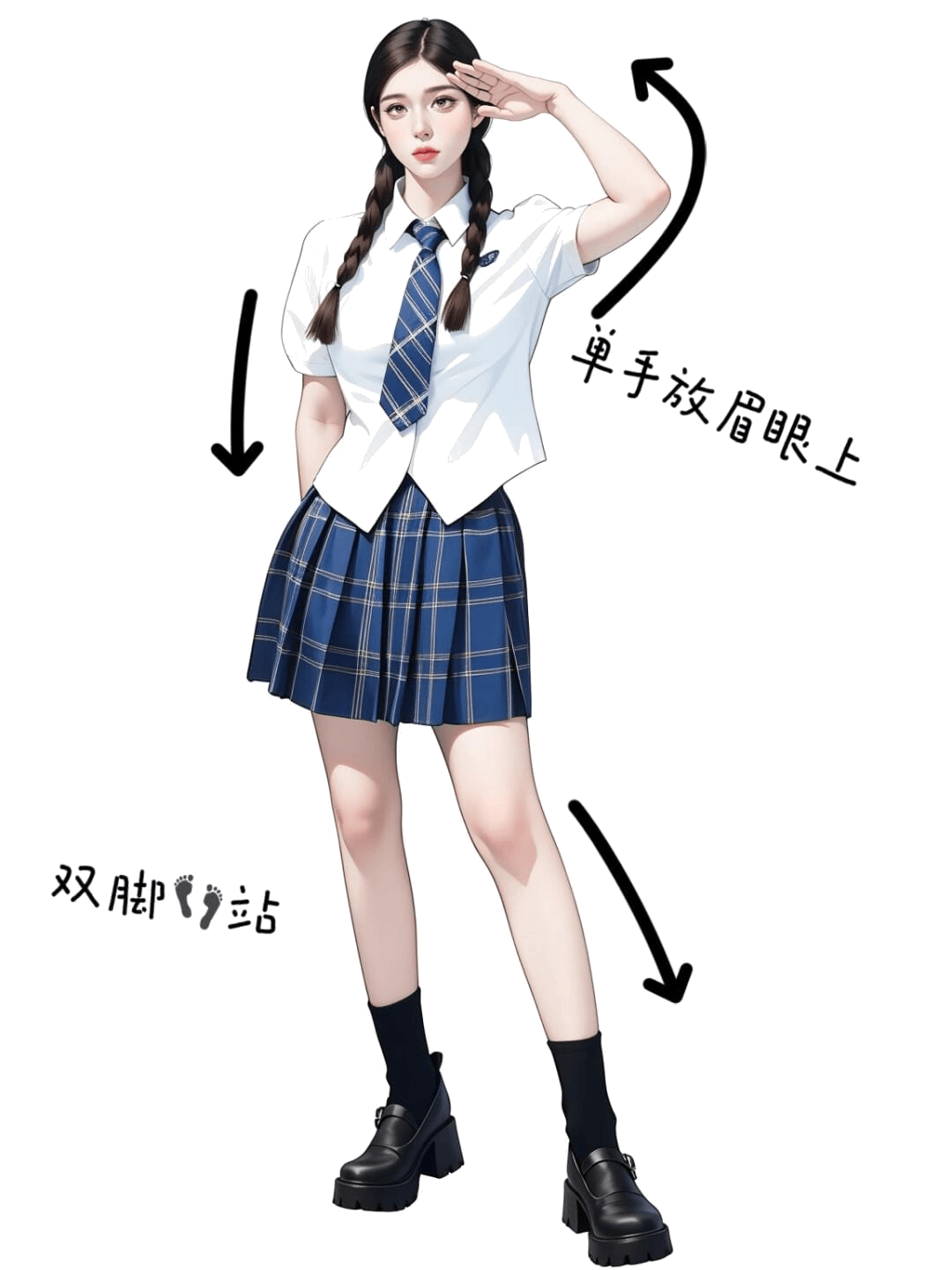 敬礼双脚站
