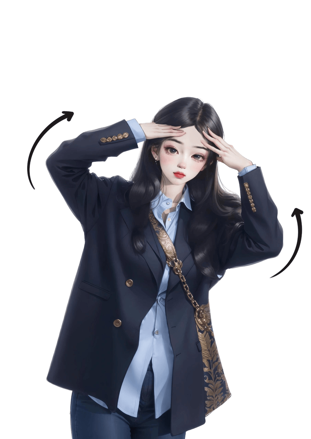 整理发型动作