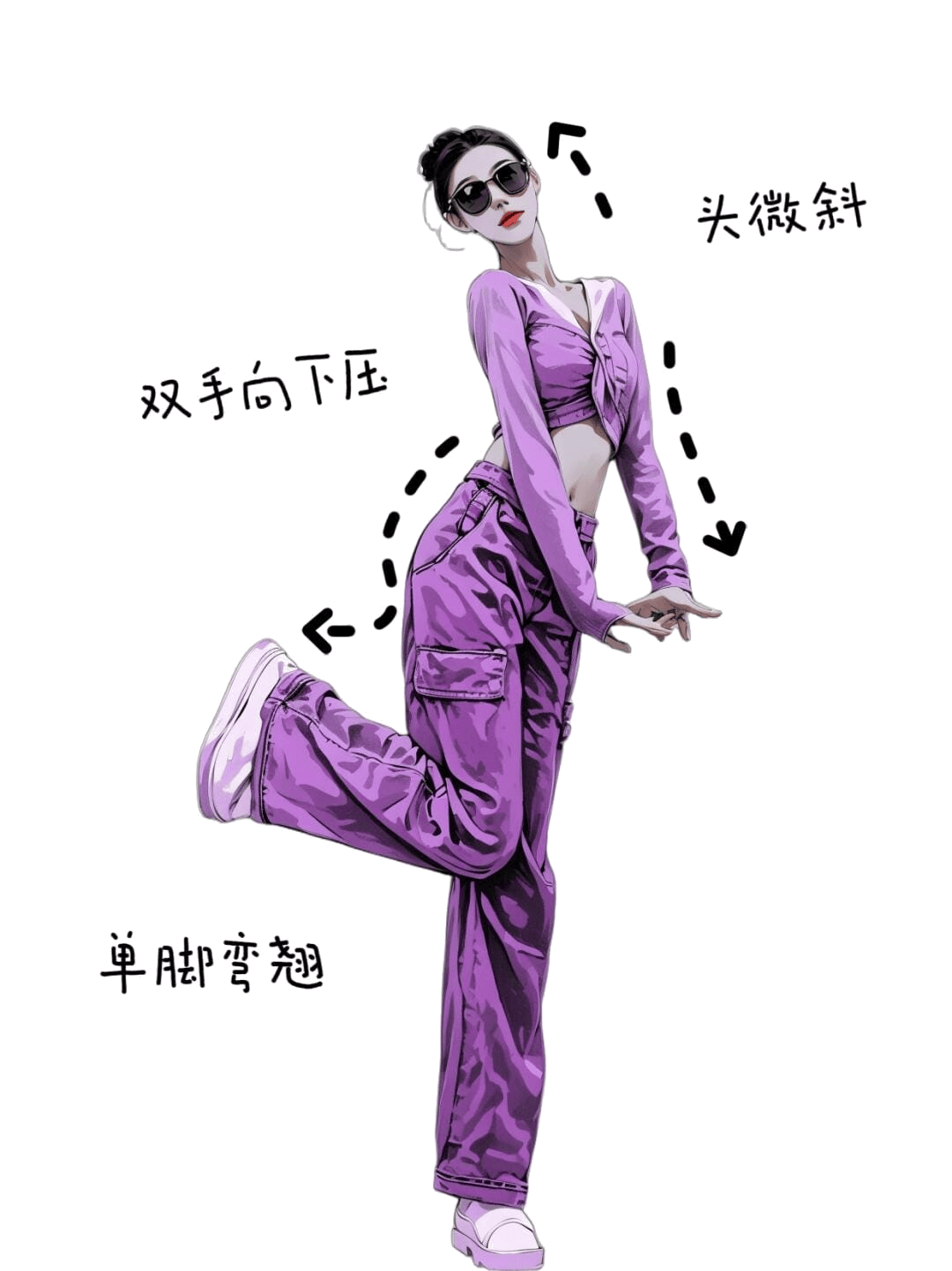 时尚单腿翘臀站姿