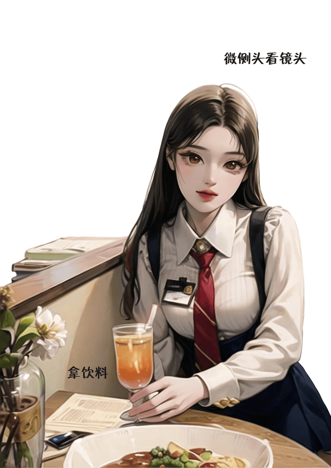 校园休闲拿饮料