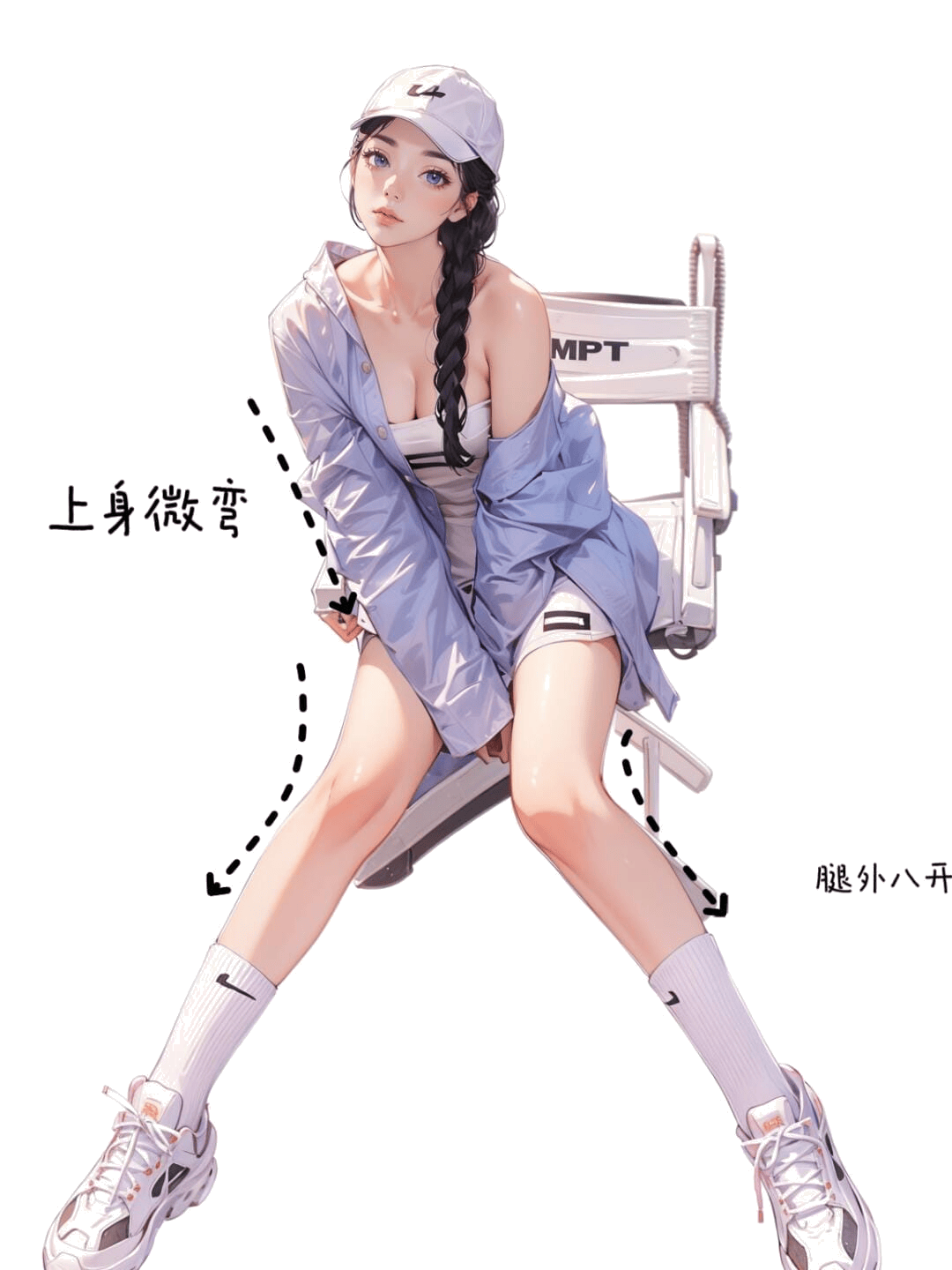 椅上微弯外八坐