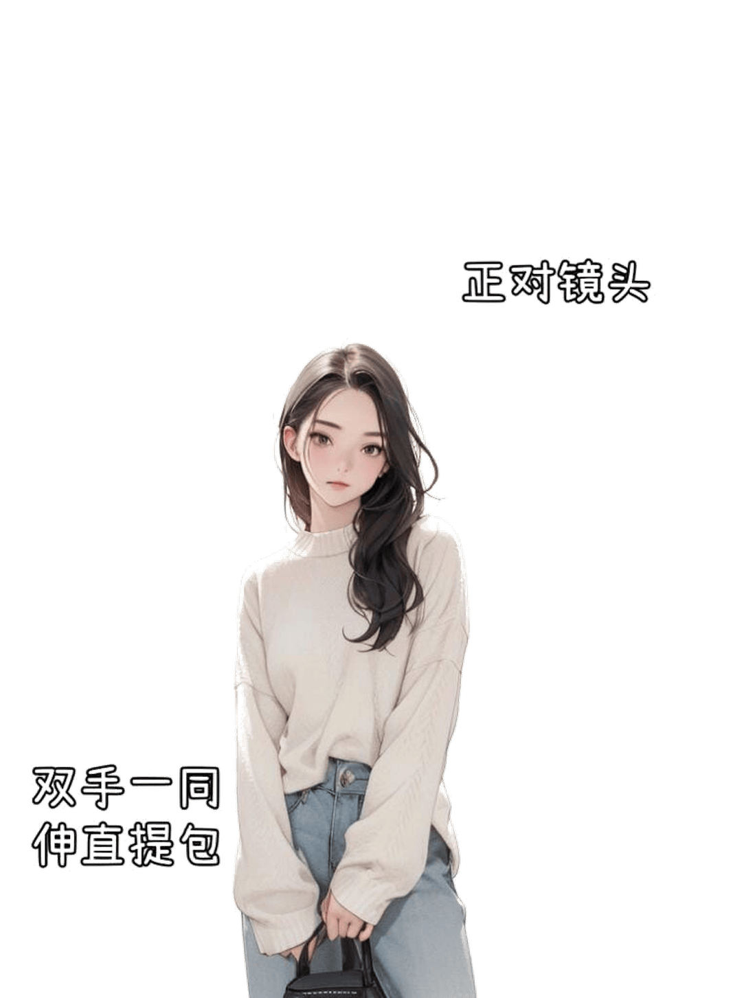 正面提包站立姿态