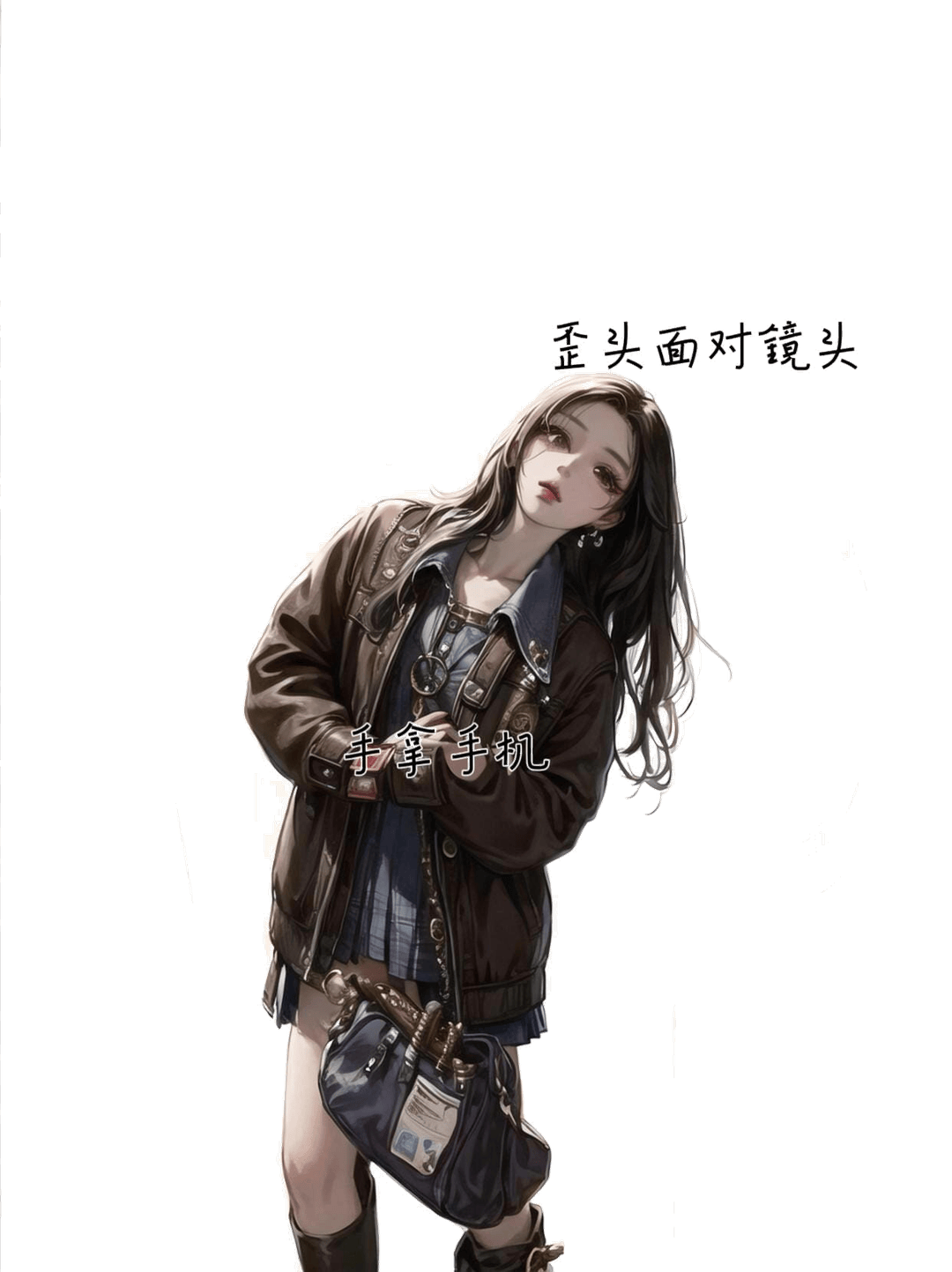 歪头看镜头姿态