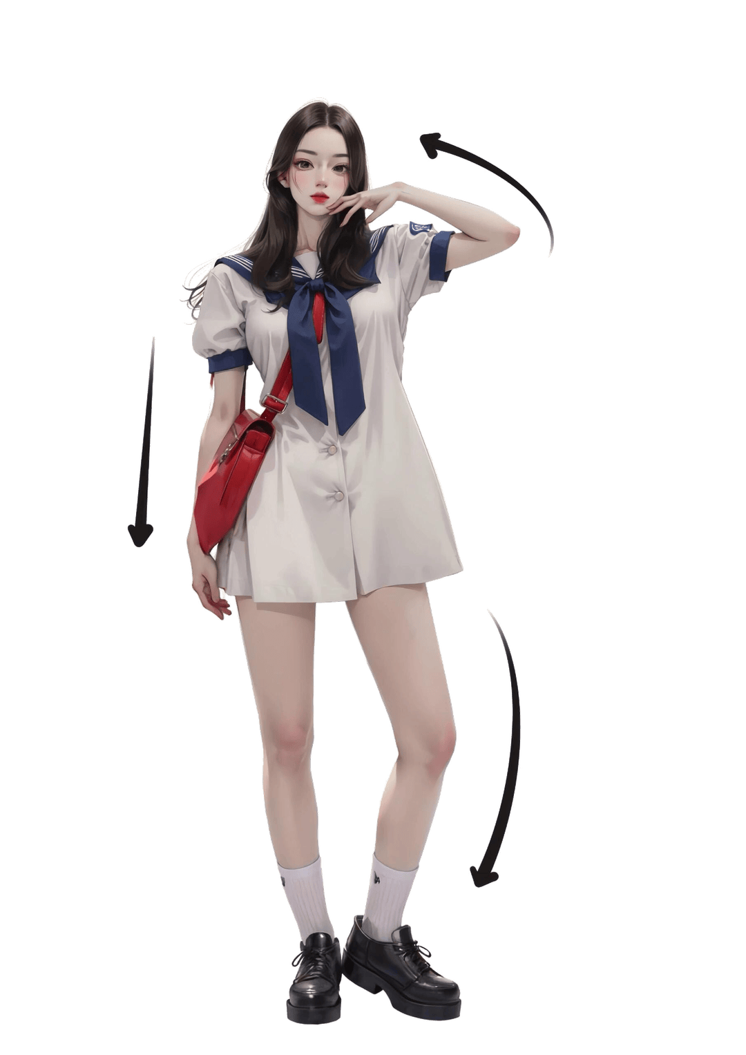 水手服侧身摆姿