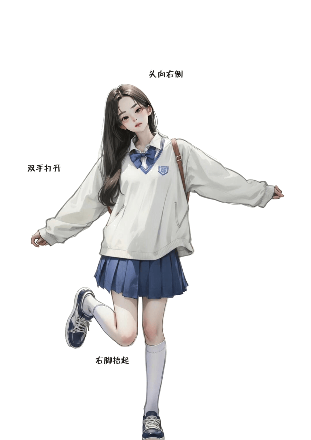 活力少女跳跃姿态