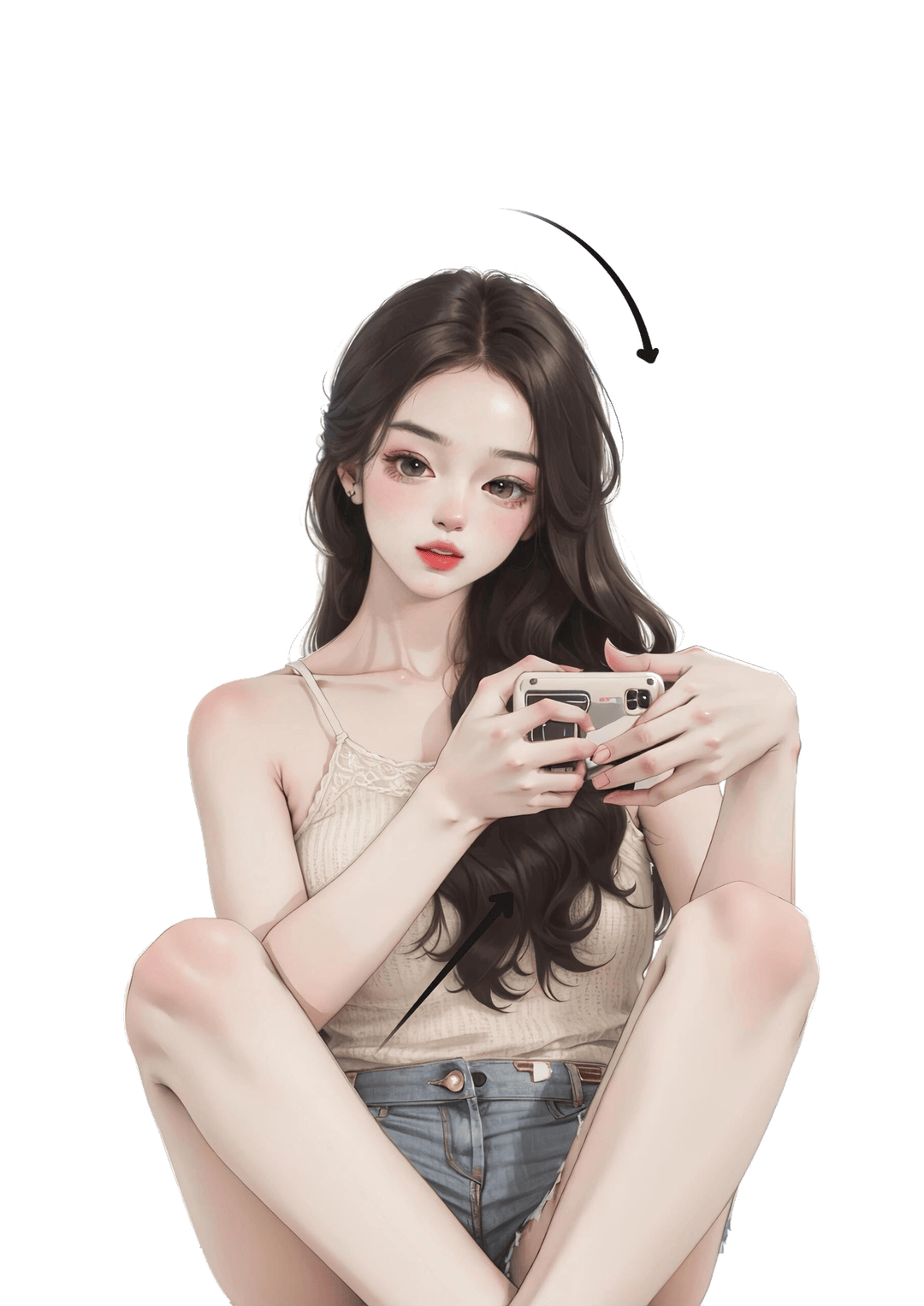 盘腿玩手机姿势