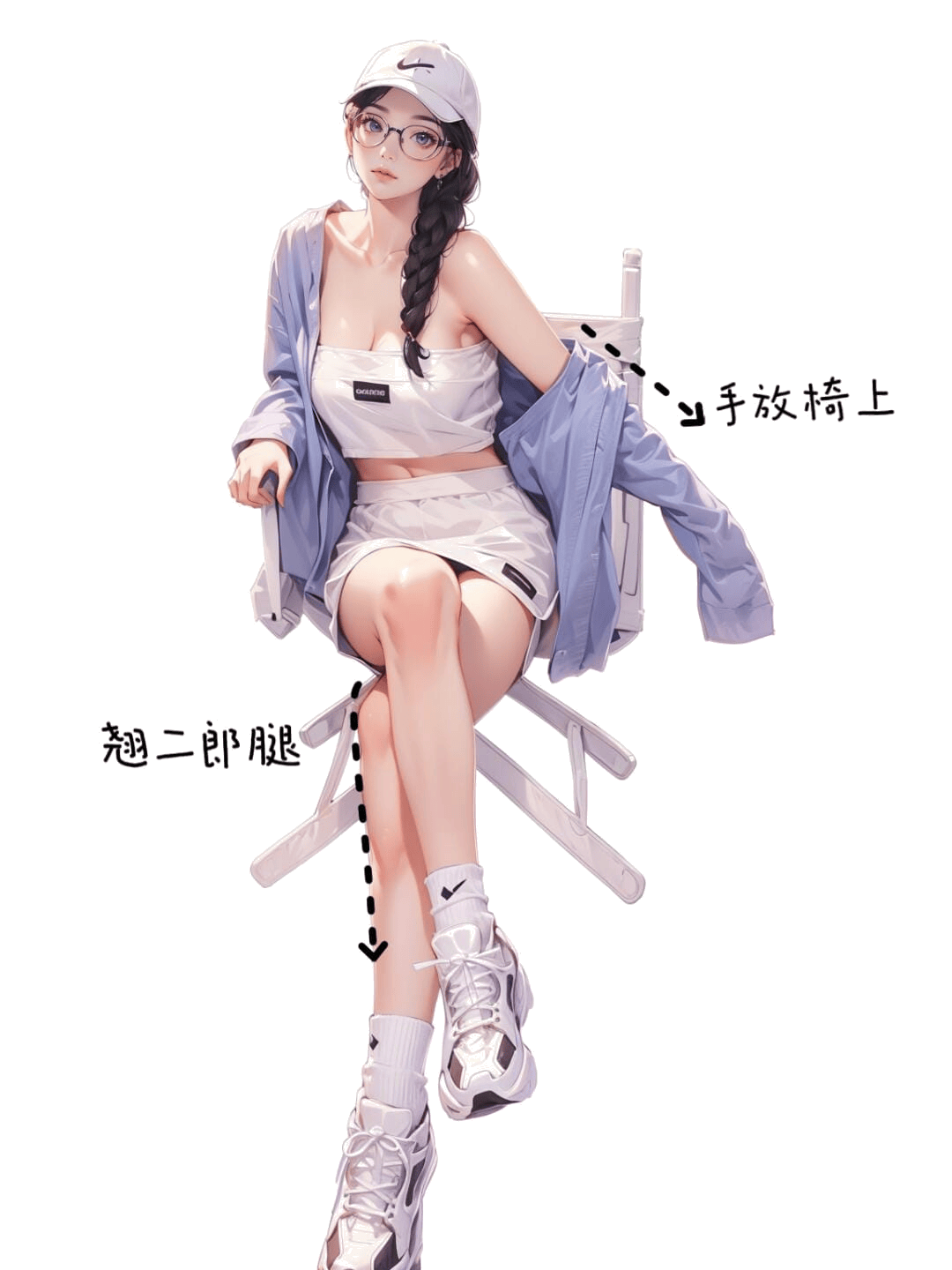 端正坐姿二郎腿