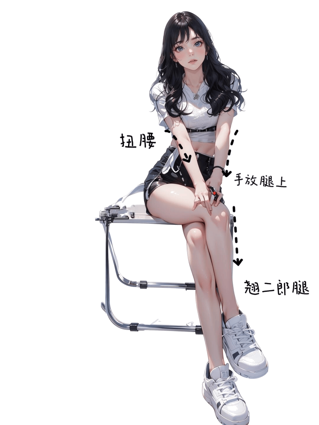 翘腿坐姿