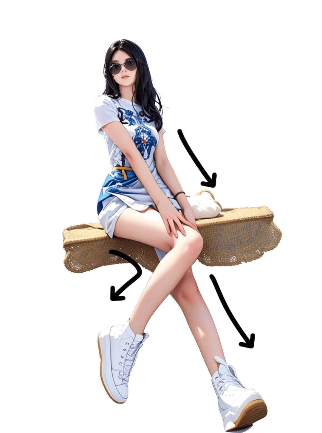 翘腿坐姿特写