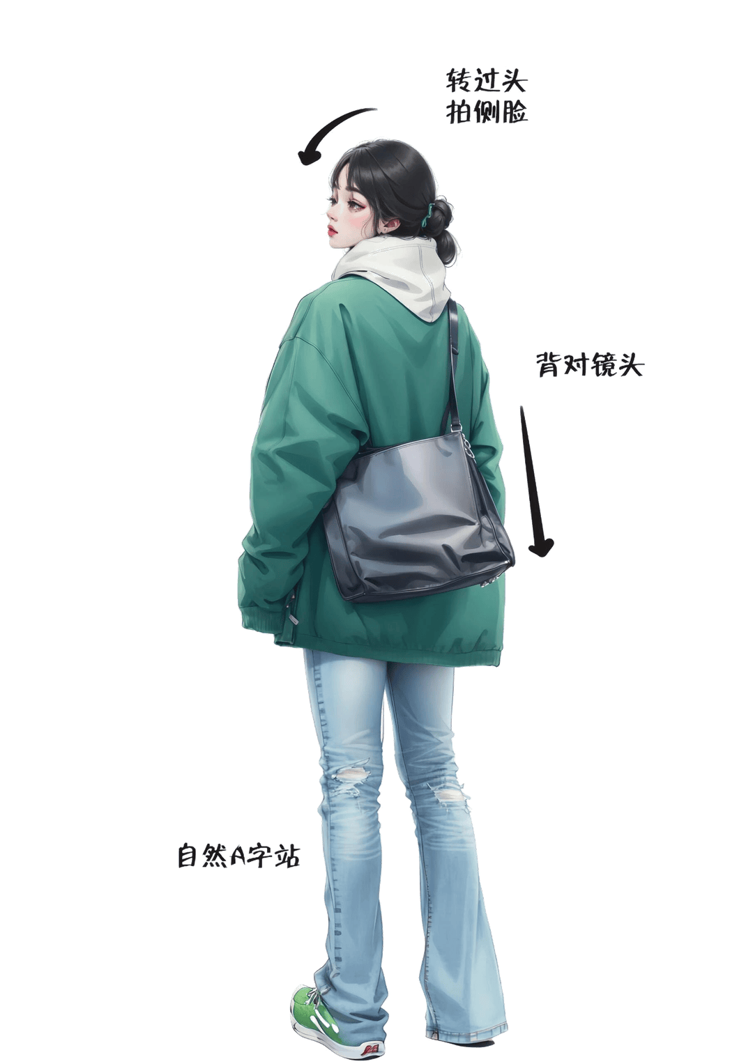 背身回眸侧脸