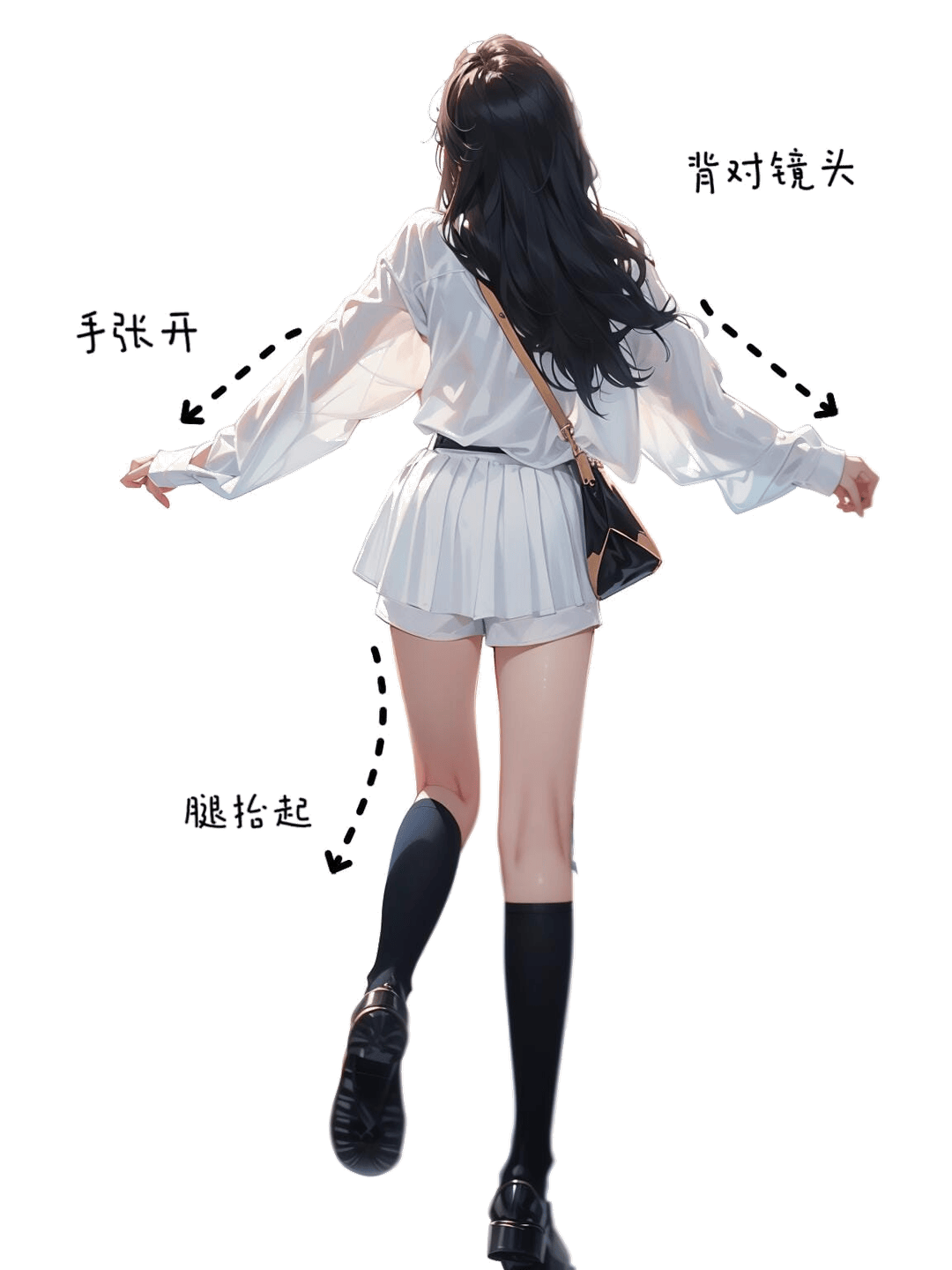 背身回眸奔跑