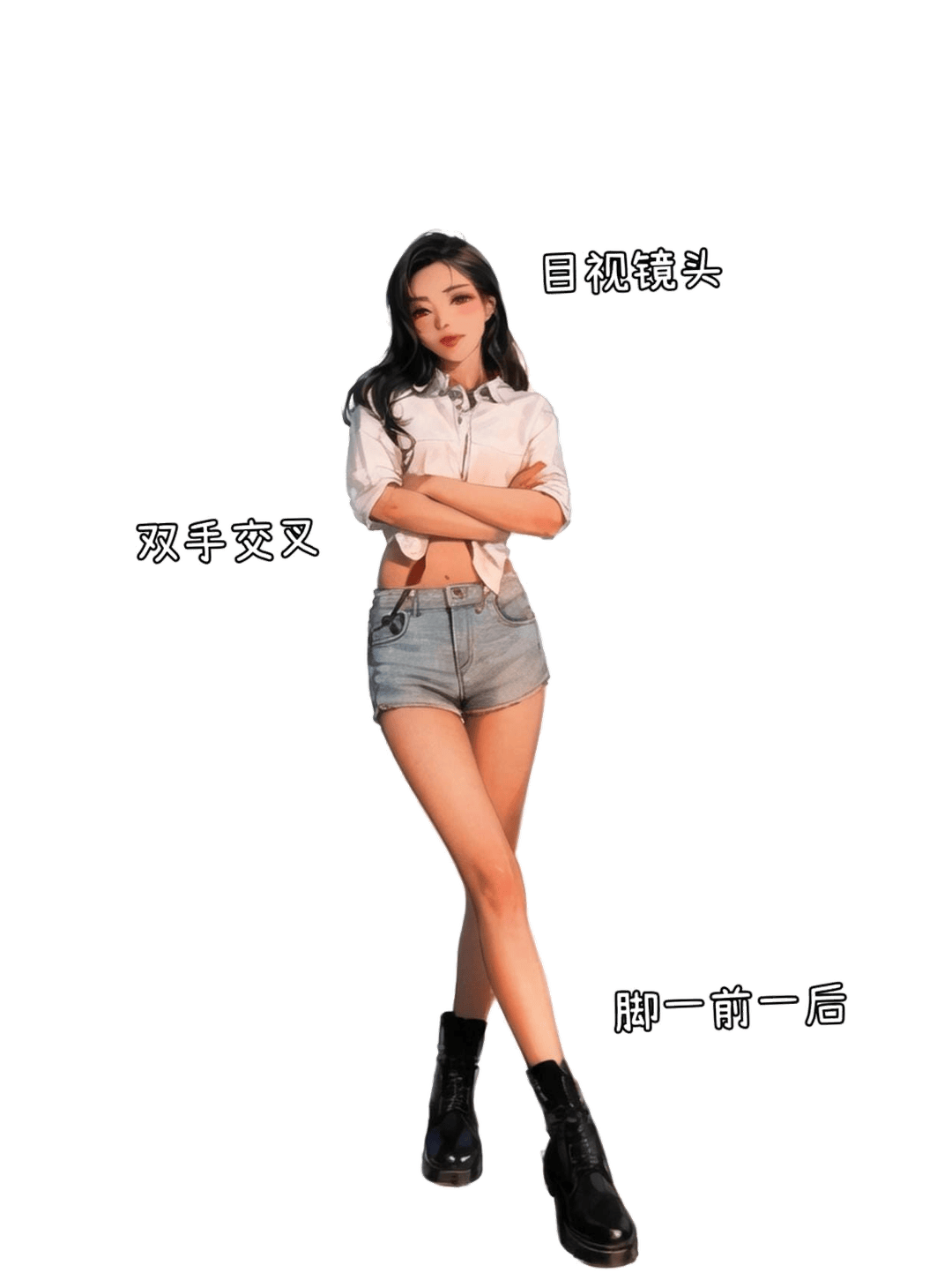 自信交叉臂站姿