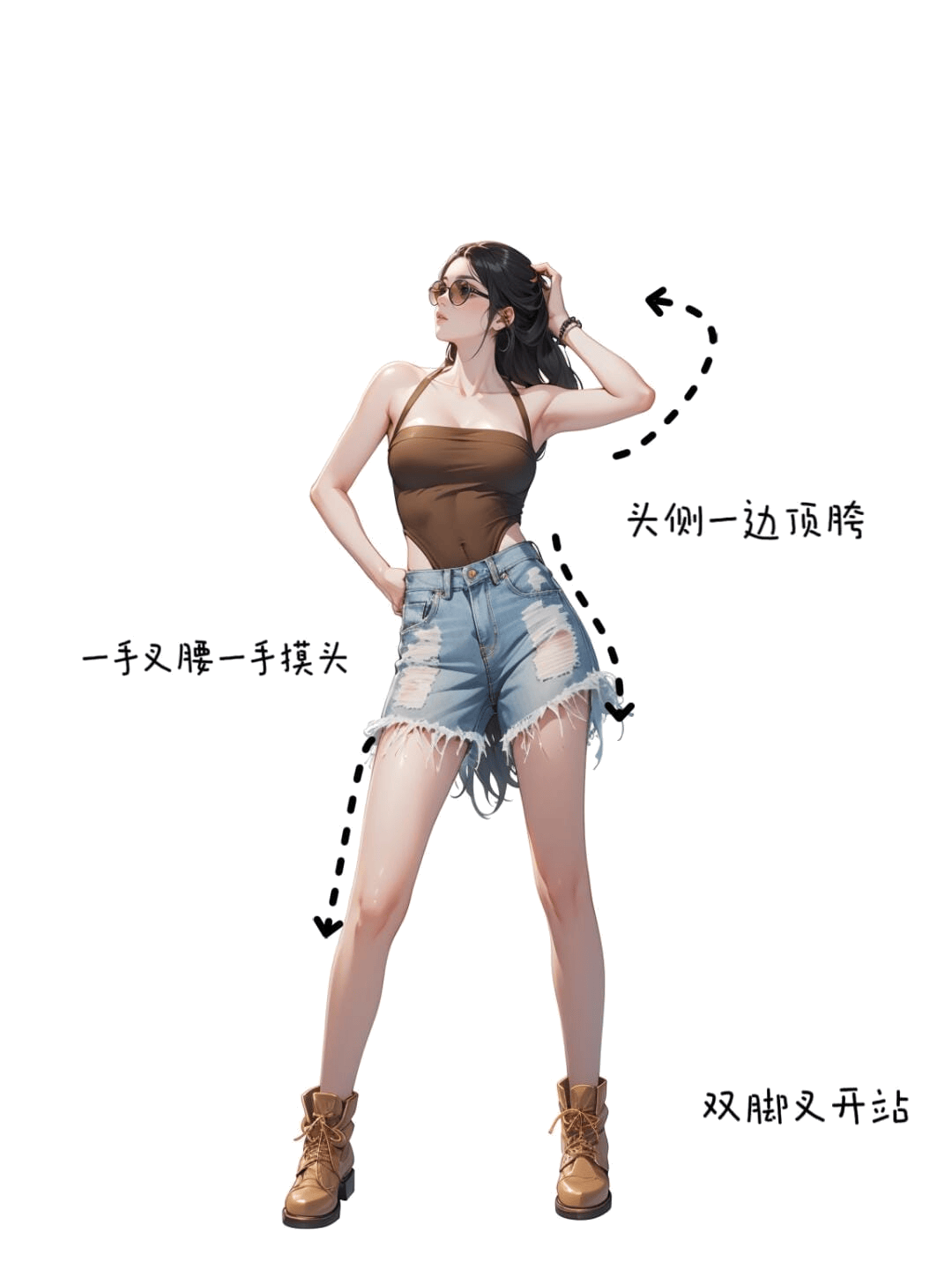 自信叉腰站姿