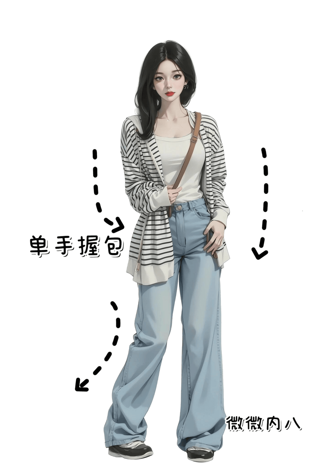 自然单手插兜