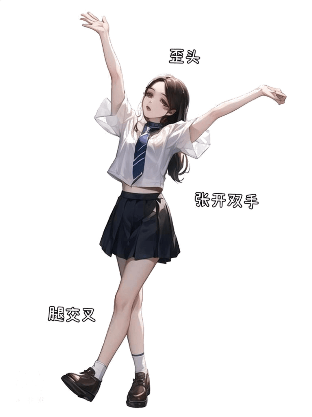 舒展双臂交叉腿