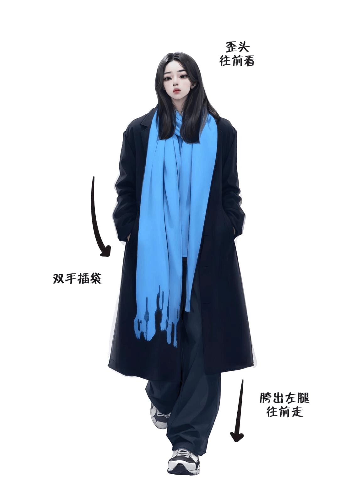 跨步前行插袋