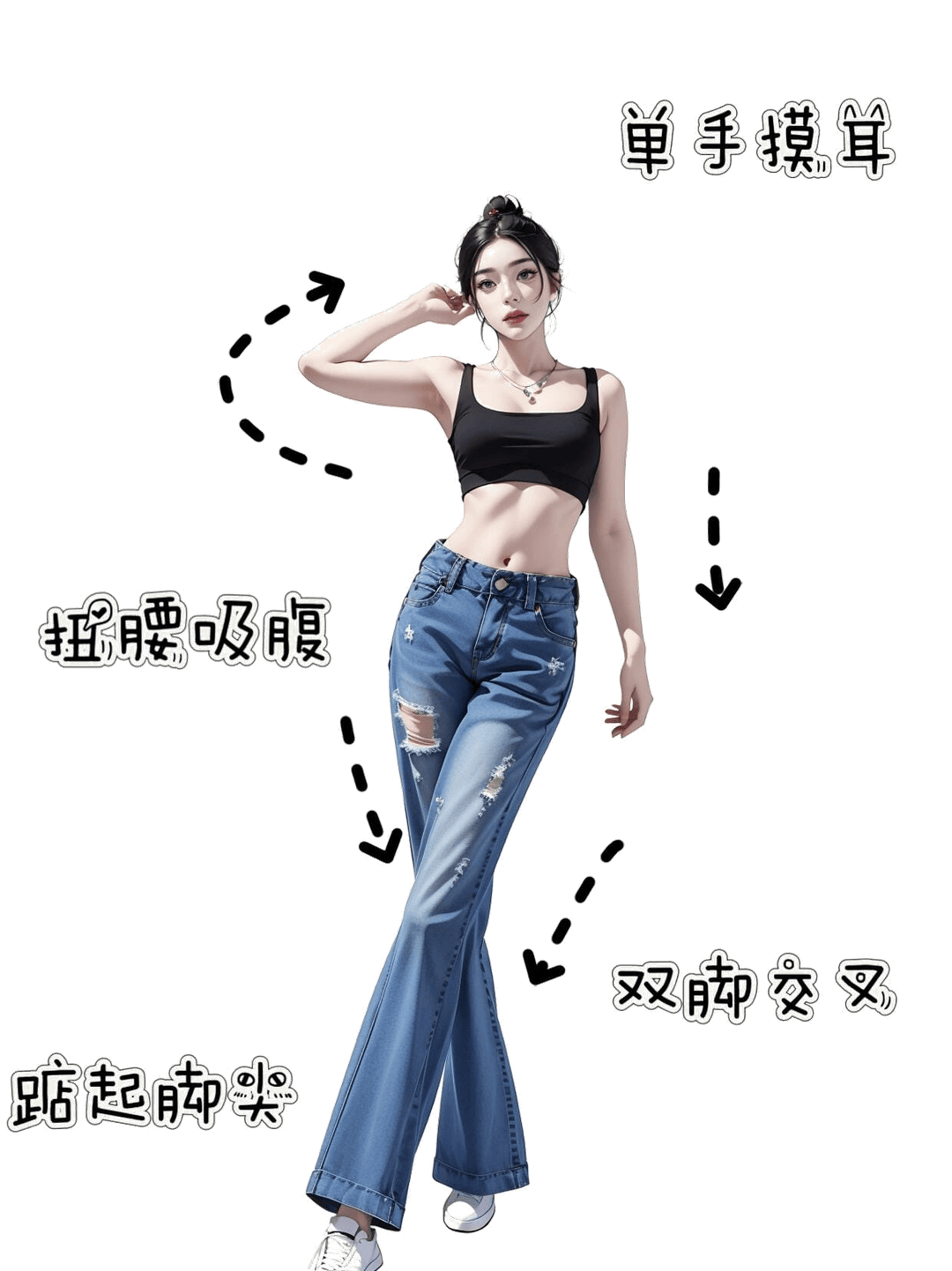 踮脚摸耳交叉