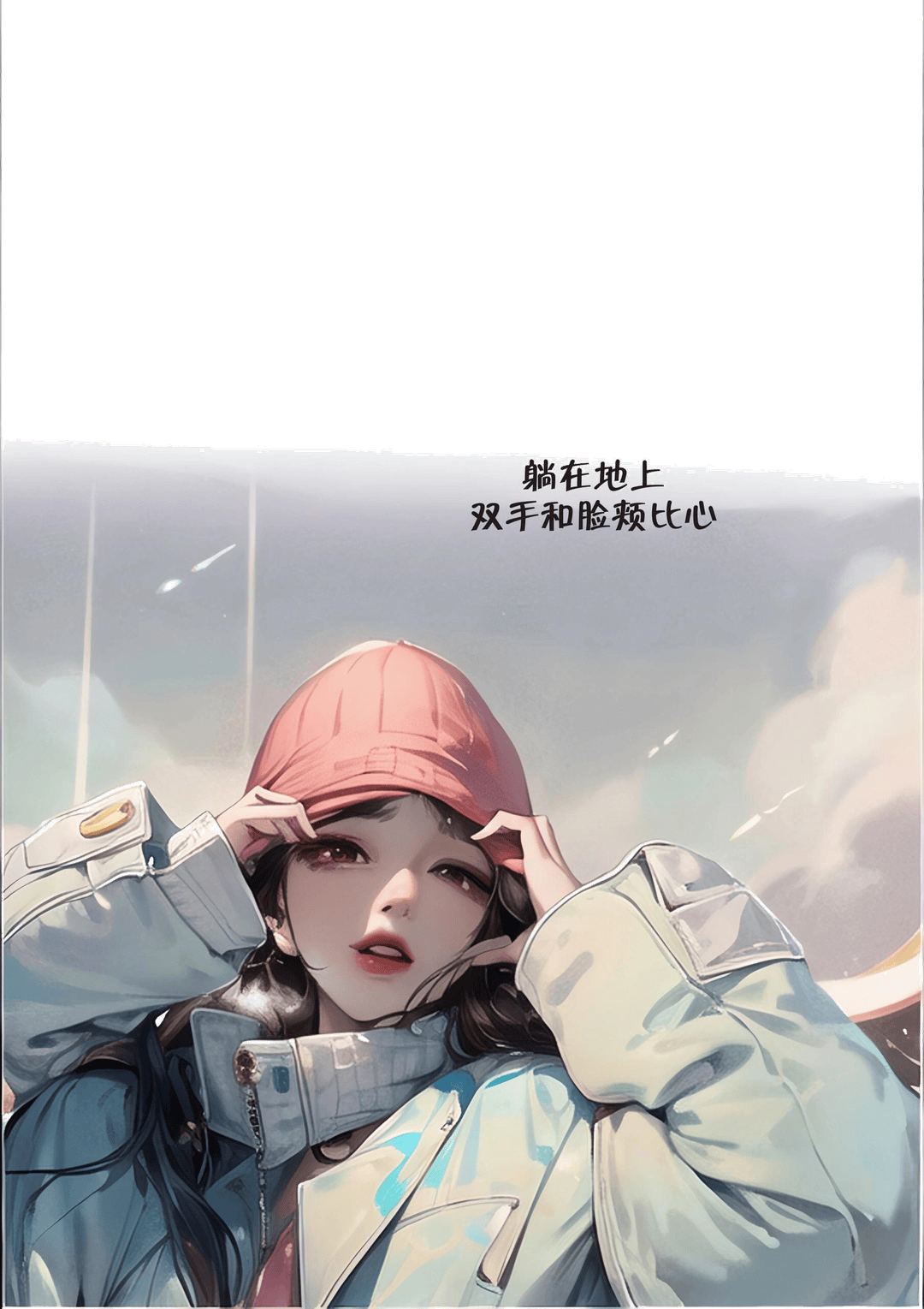 躺地比心卖萌