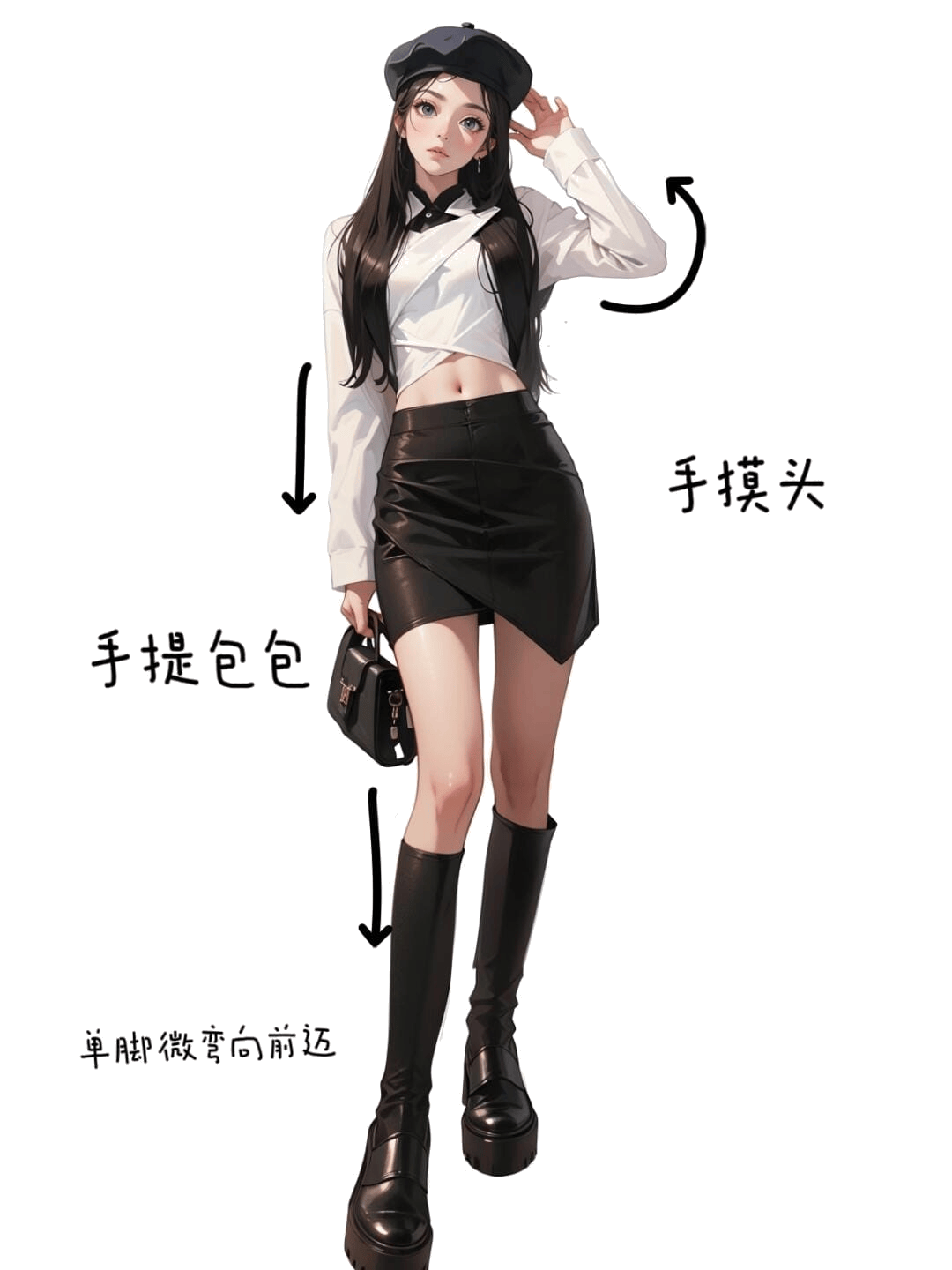 迈步摸头造型