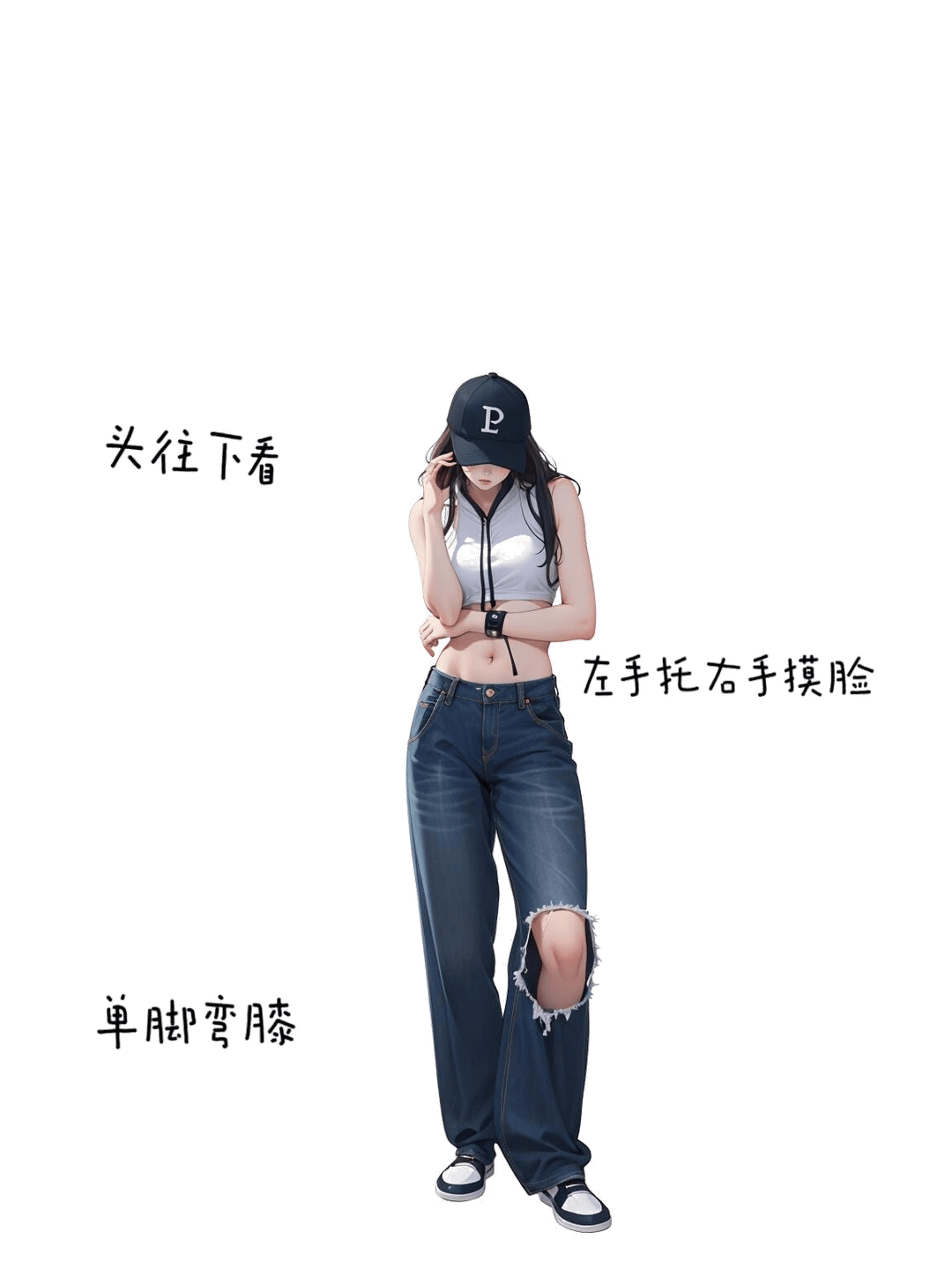 酷飒低头摆拍