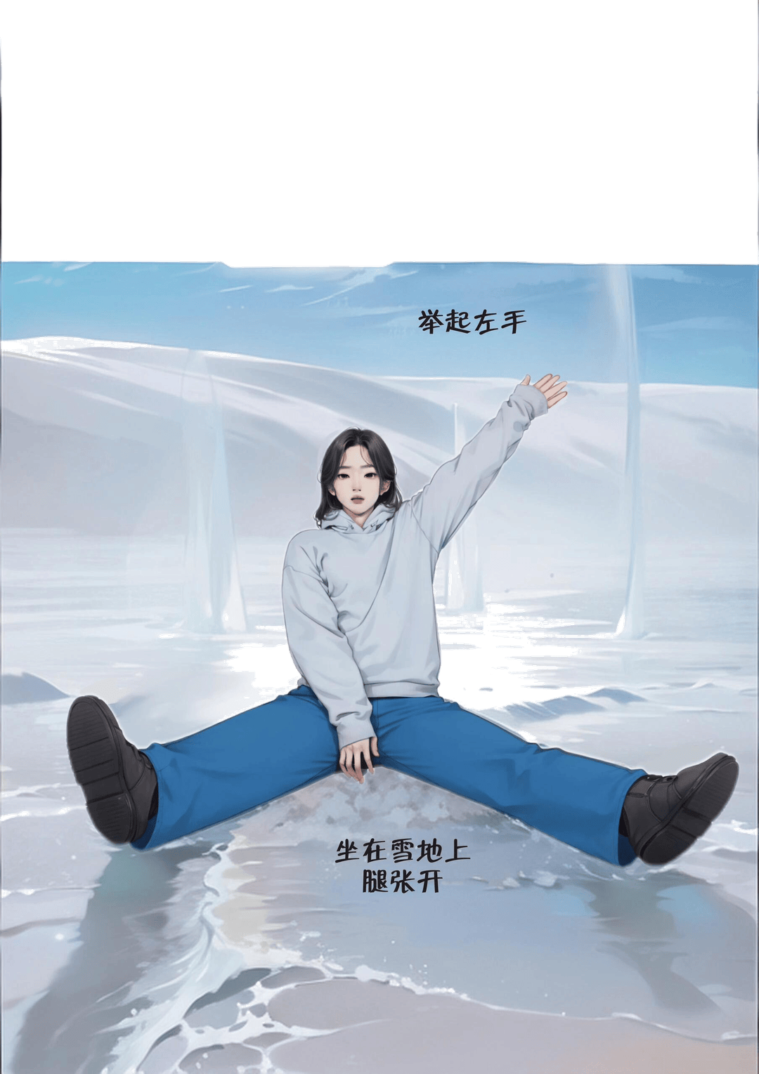 雪地坐姿伸展