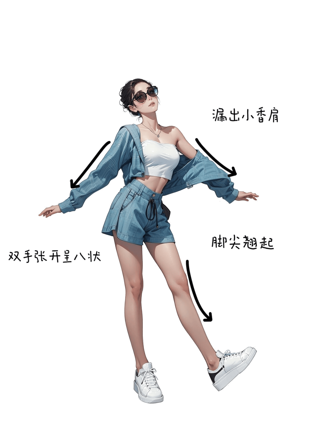 香肩微露八字手