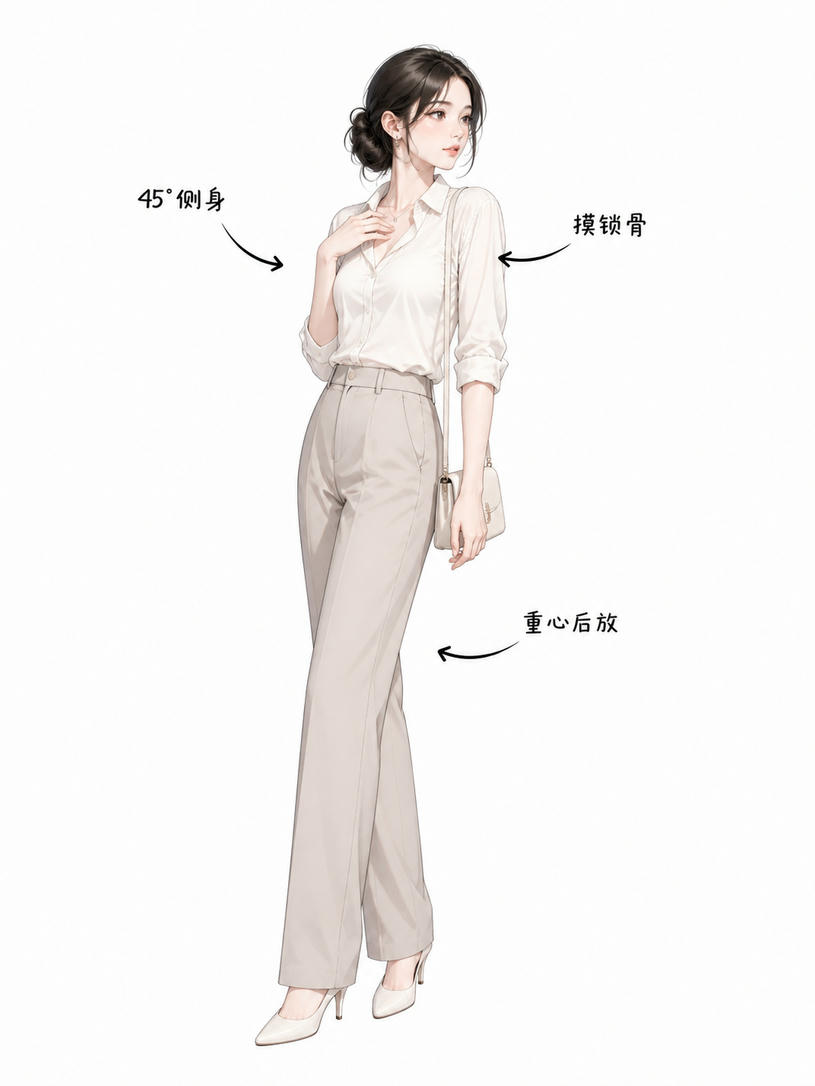 45度侧身站姿