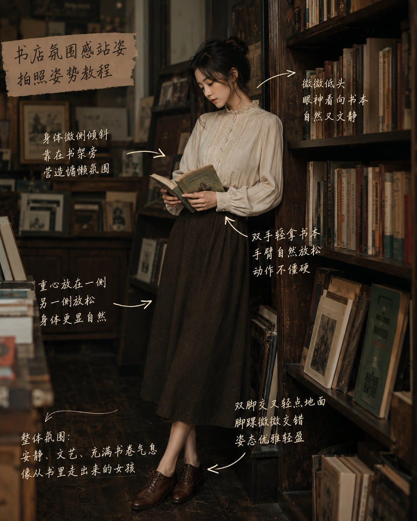 书店倚架阅读