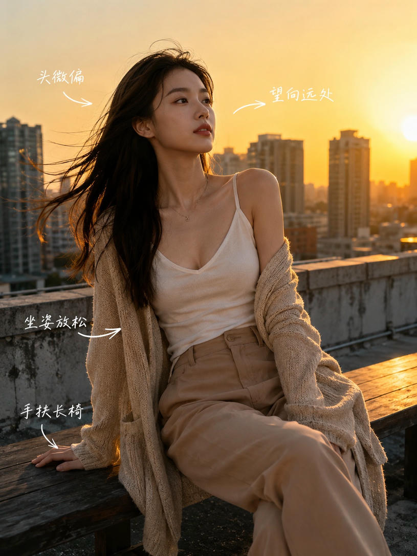 休闲倚坐姿态