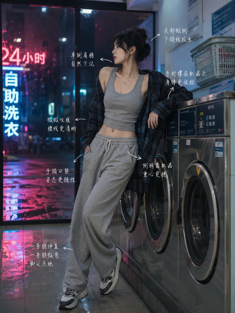 休闲倚靠侧身